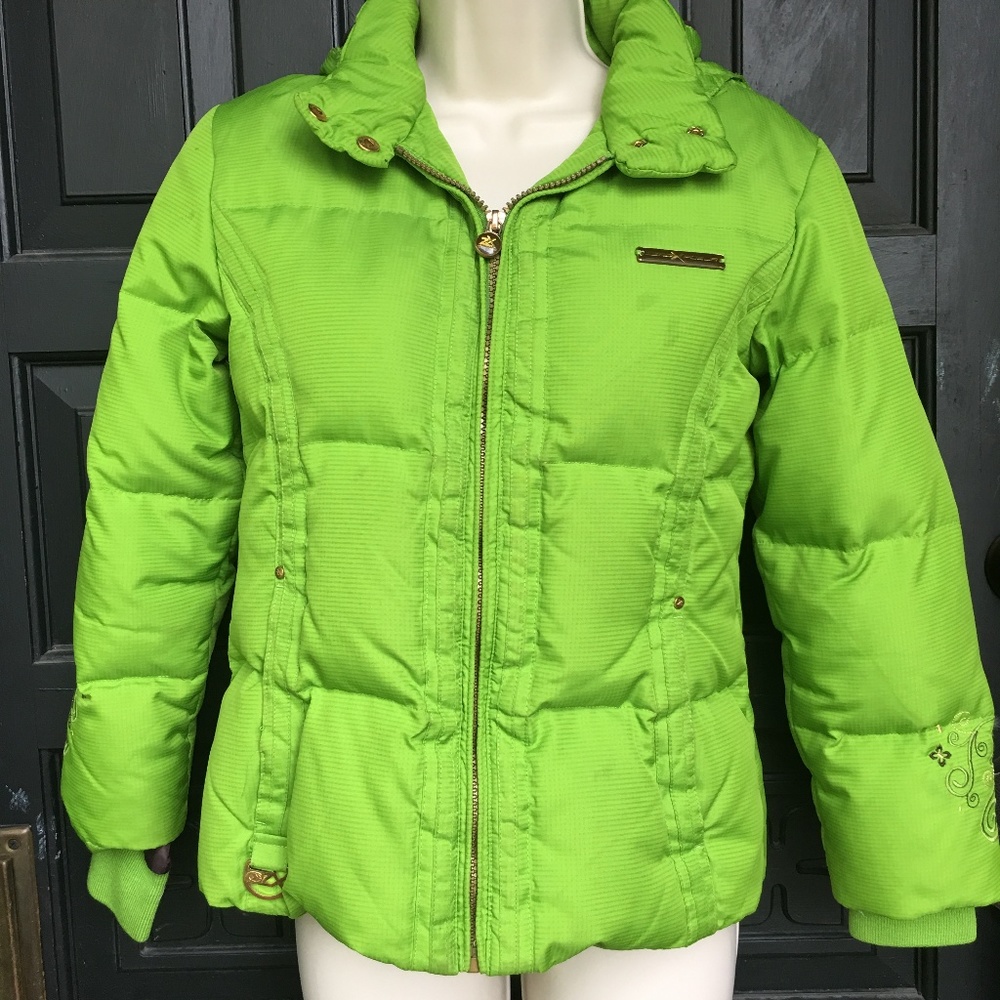 ZeroXposure girl's lime green puffer jacket 10-12